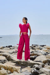 Fuschia Ruffle Top