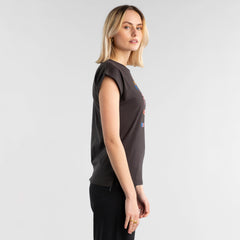 T-shirt Visby Flowers Charcoal