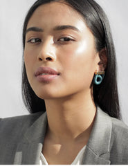Hermes Earrings - Teal