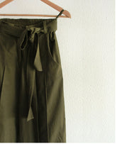 Moss olive double pleat pants