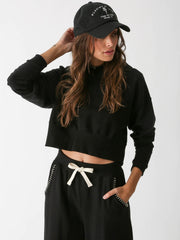 Coastline Cropped Hoodie - Onyx