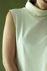 Cotton Cashmere Turtleneck Tank
