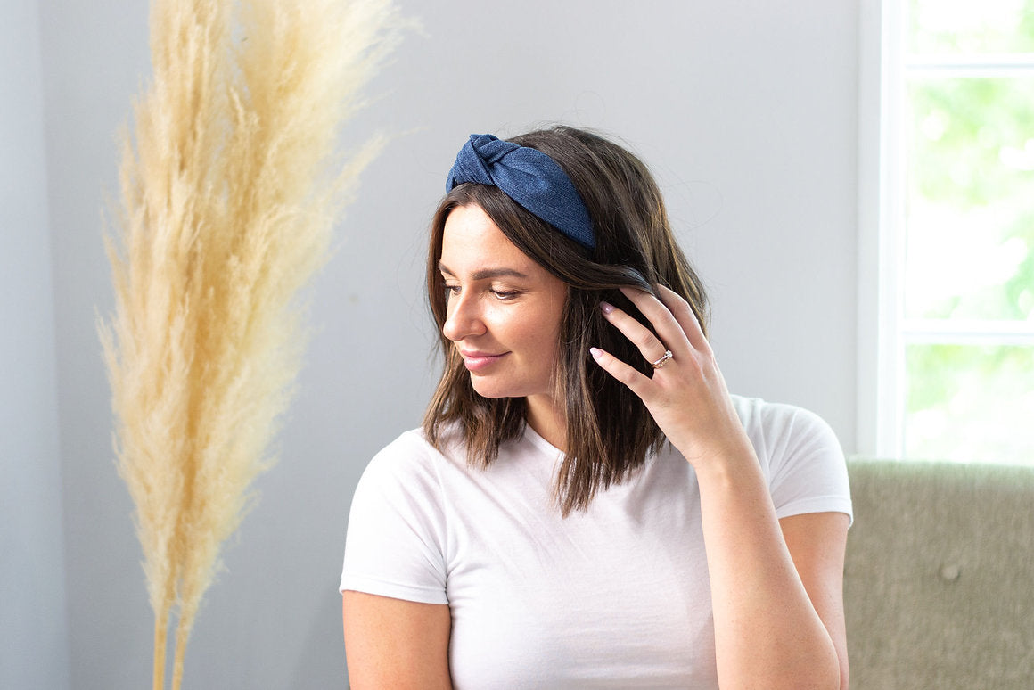 Revived Denim Knotted Headband Revived Denim Knotted Headband