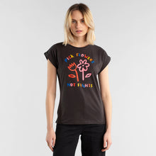Load image into Gallery viewer, T-shirt Visby Flowers Charcoal