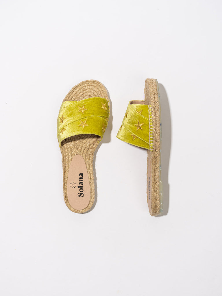 Artisanal Espadrille Slipper - Lime