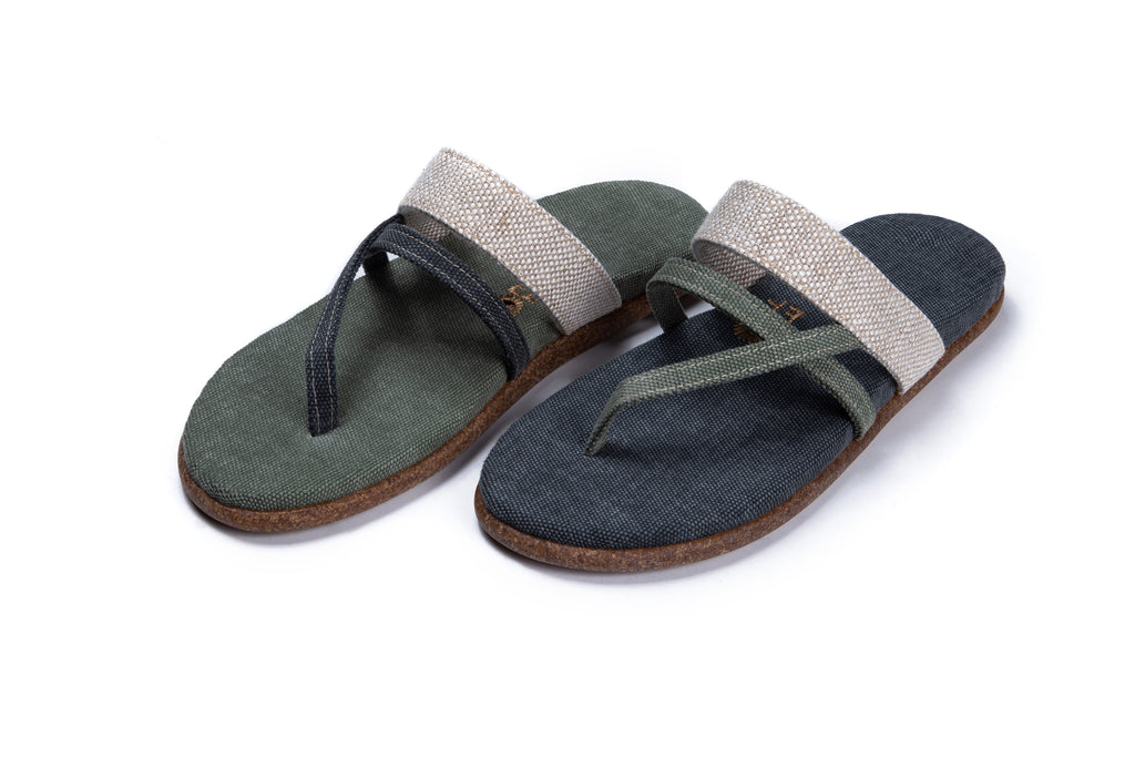 Lesvos Sandals - Grey/Olive Green