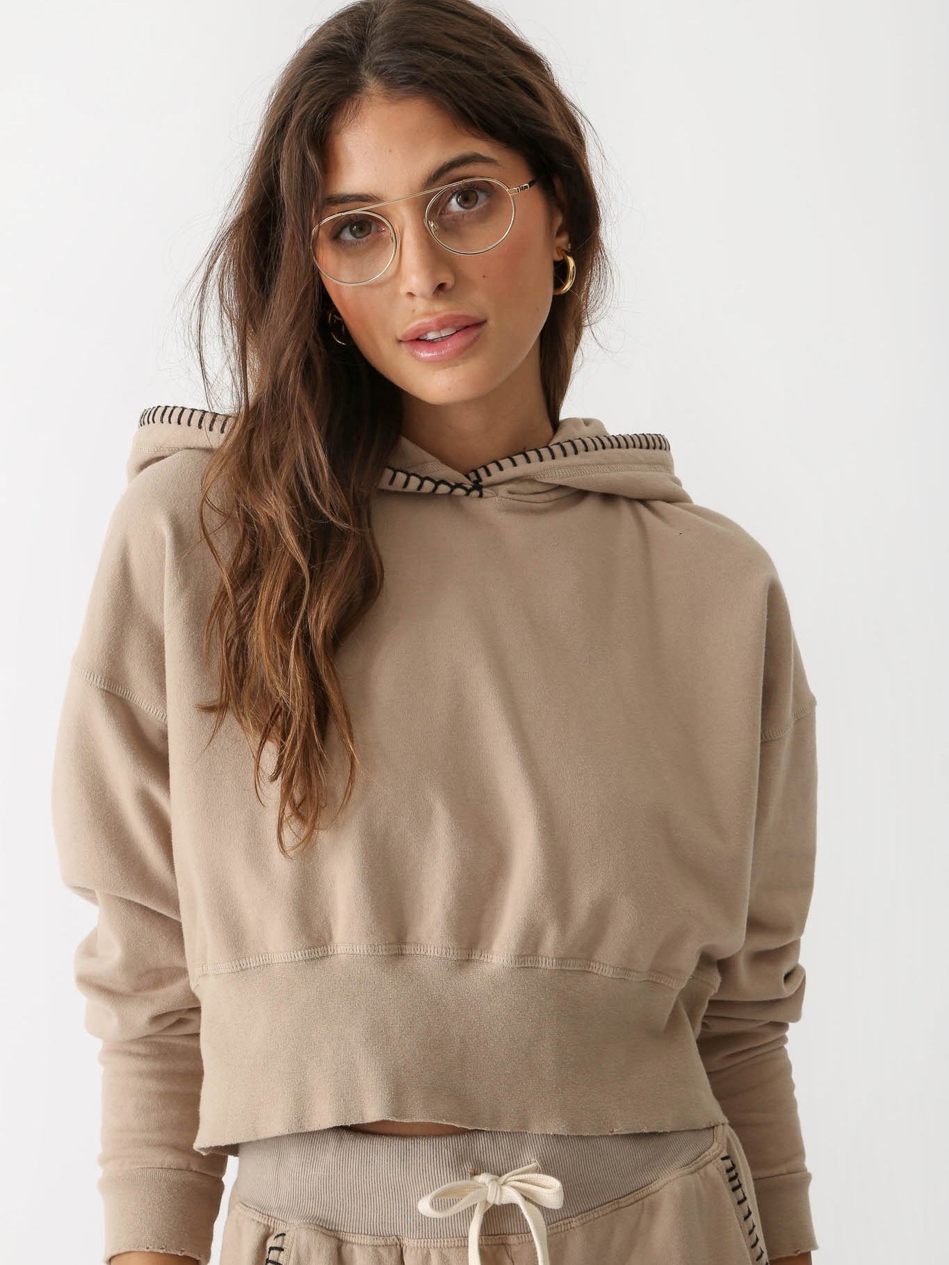 Sand hot sale cropped hoodie