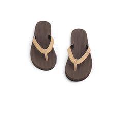 Load image into Gallery viewer, Color Combo Flip Flops Brown/ Light Brown