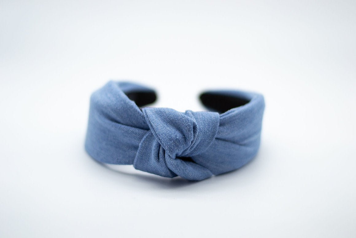 Revived Denim Knotted Headband