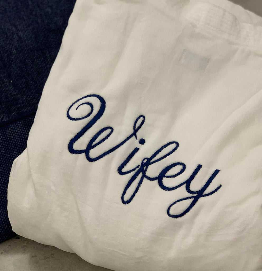 Personalized "Wifey" Kensington Kelly Towelling Robe